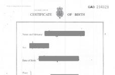 英國出生公證英國使館認(rèn)證樣本